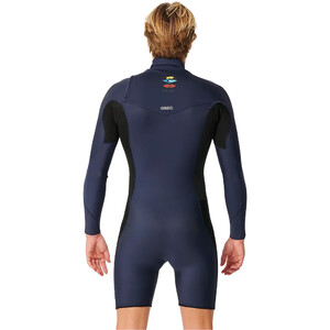 2024 Rip Curl Mens Dawn Patrol 2mm Long Sleeve Chest Zip Shorty Wetsuit 11HMSP - Dark Navy